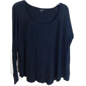 Torrid Black Waffle Knit Thermal Tee